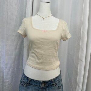Women's Cream and Yellow Shirt